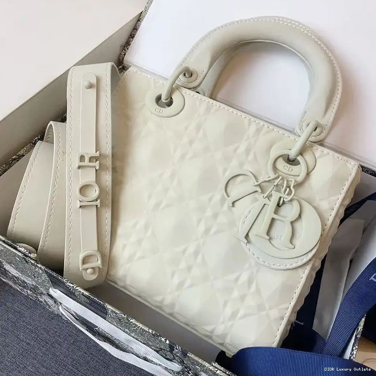 Cheap Ultramatte Cannage White Calfskin Frosted Bag Lady Small Dior 0414 Luxury